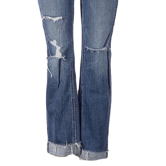 MOTHER Mid Rise Dazzler Ankle Fray Distressed Jeans - Picture 6 of 14